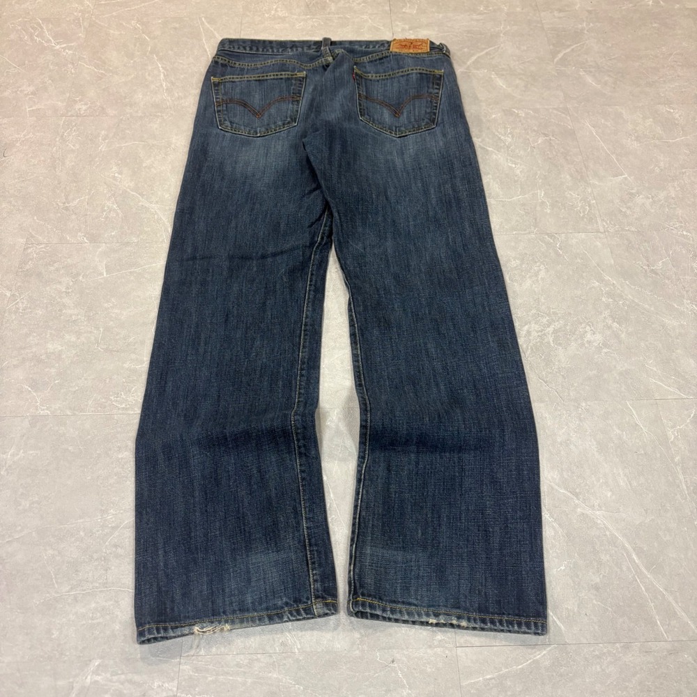 Levis 501 Original Mens Straight Leg Button Fly Blue Denim Jeans W36 L32 4199